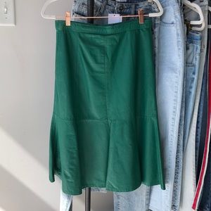 Vintage Leather Midi Skirt